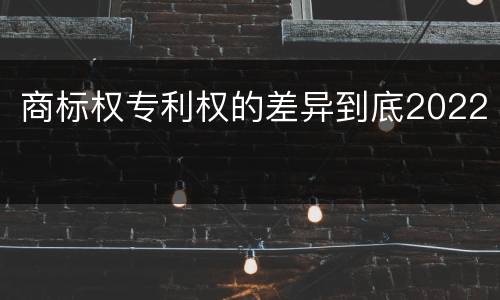 商标权专利权的差异到底2022