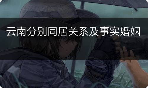 云南分别同居关系及事实婚姻