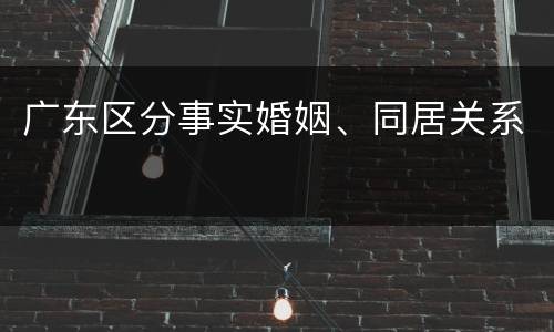 广东区分事实婚姻、同居关系