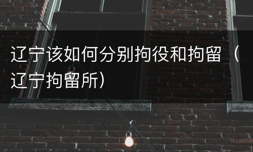 辽宁该如何分别拘役和拘留（辽宁拘留所）