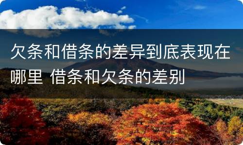 欠条和借条的差异到底表现在哪里 借条和欠条的差别