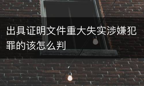 出具证明文件重大失实涉嫌犯罪的该怎么判