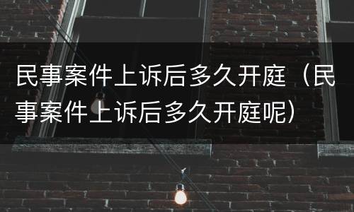 民事案件上诉后多久开庭（民事案件上诉后多久开庭呢）