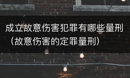 成立故意伤害犯罪有哪些量刑（故意伤害的定罪量刑）