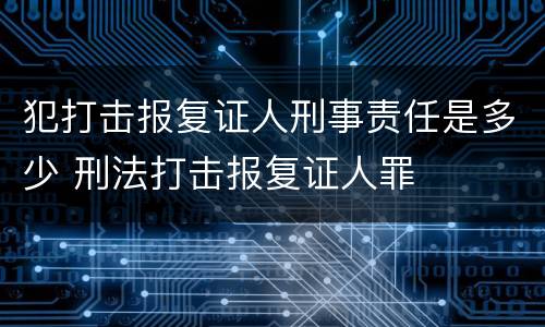 犯打击报复证人刑事责任是多少 刑法打击报复证人罪