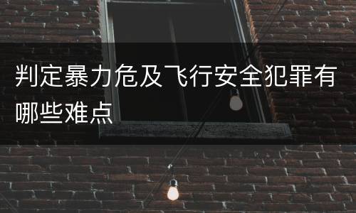 判定暴力危及飞行安全犯罪有哪些难点