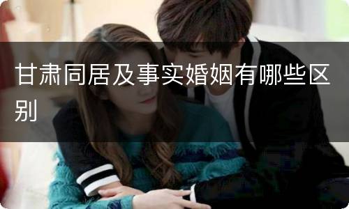 甘肃同居及事实婚姻有哪些区别