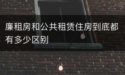 廉租房和公共租赁住房到底都有多少区别