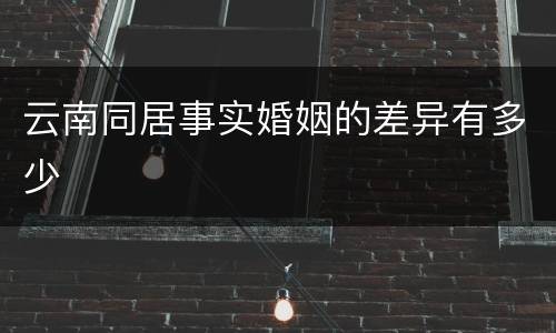 云南同居事实婚姻的差异有多少