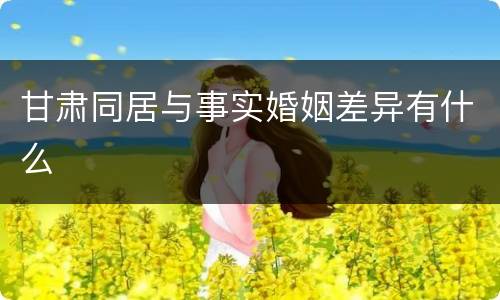 甘肃同居与事实婚姻差异有什么