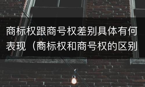 商标权跟商号权差别具体有何表现（商标权和商号权的区别）