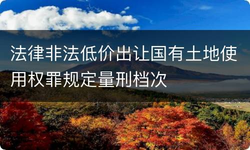 法律非法低价出让国有土地使用权罪规定量刑档次