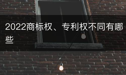 2022商标权、专利权不同有哪些