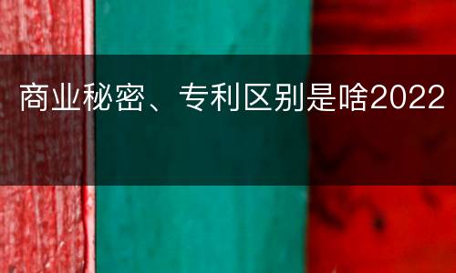 商业秘密、专利区别是啥2022