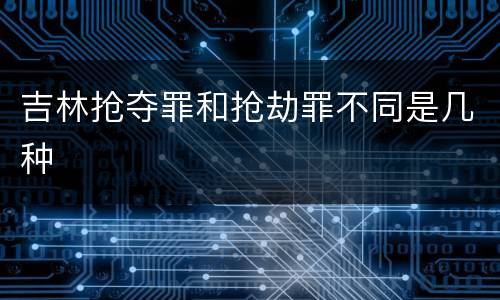 吉林抢夺罪和抢劫罪不同是几种