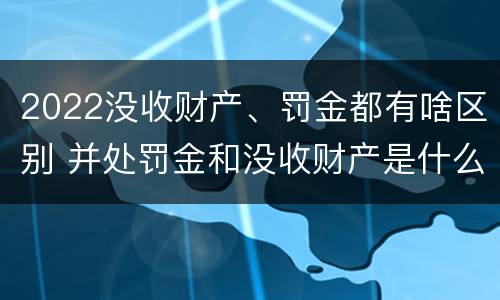 2022没收财产、罚金都有啥区别 并处罚金和没收财产是什么意思