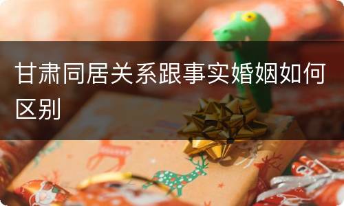 甘肃同居关系跟事实婚姻如何区别