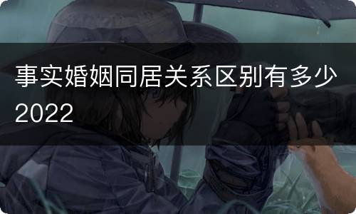 事实婚姻同居关系区别有多少2022