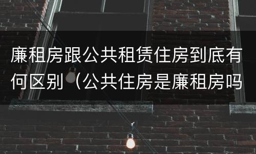 廉租房跟公共租赁住房到底有何区别（公共住房是廉租房吗）