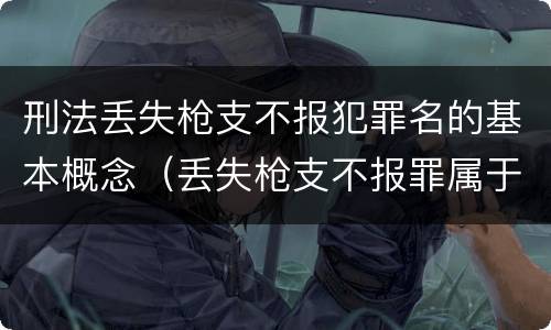 刑法丢失枪支不报犯罪名的基本概念（丢失枪支不报罪属于过失犯罪吗）
