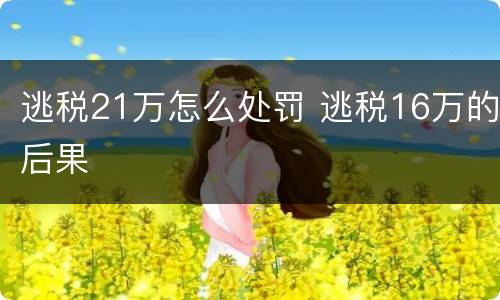 逃税21万怎么处罚 逃税16万的后果