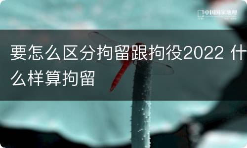 要怎么区分拘留跟拘役2022 什么样算拘留