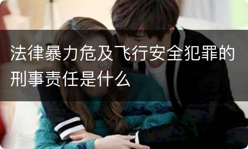 法律暴力危及飞行安全犯罪的刑事责任是什么