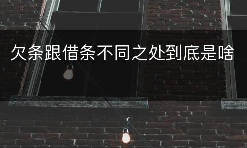 欠条跟借条不同之处到底是啥