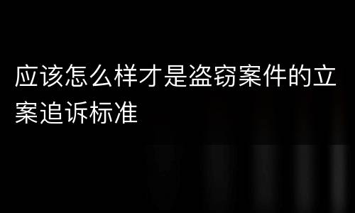 应该怎么样才是盗窃案件的立案追诉标准