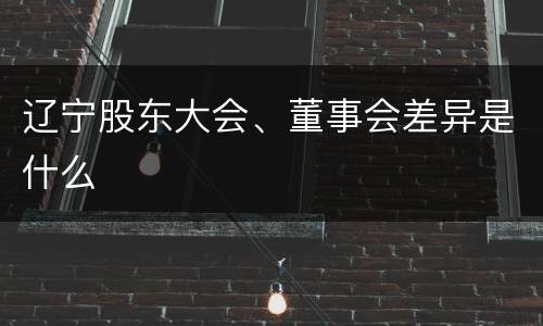 辽宁股东大会、董事会差异是什么