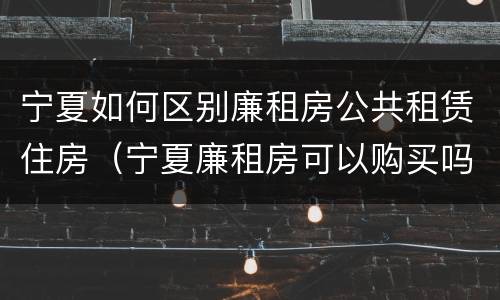 宁夏如何区别廉租房公共租赁住房（宁夏廉租房可以购买吗）