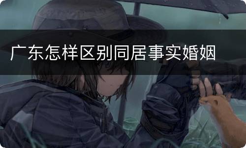 广东怎样区别同居事实婚姻