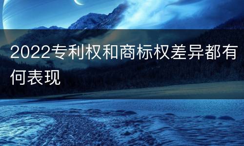 2022专利权和商标权差异都有何表现