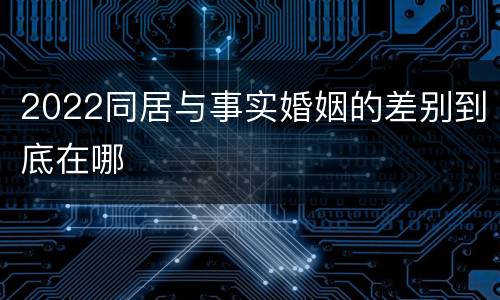 2022同居与事实婚姻的差别到底在哪