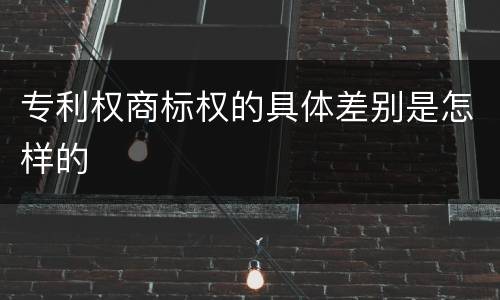 专利权商标权的具体差别是怎样的