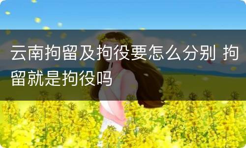 云南拘留及拘役要怎么分别 拘留就是拘役吗