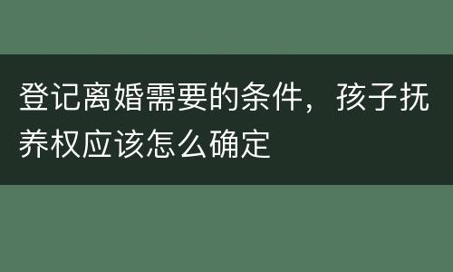 登记离婚需要的条件，孩子抚养权应该怎么确定