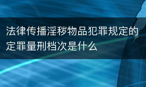 法律传播淫秽物品犯罪规定的定罪量刑档次是什么