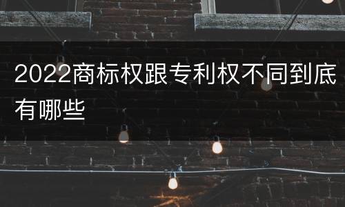 2022商标权跟专利权不同到底有哪些