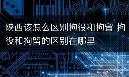 陕西该怎么区别拘役和拘留 拘役和拘留的区别在哪里