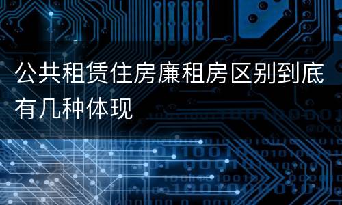 公共租赁住房廉租房区别到底有几种体现