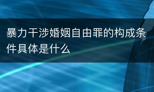 暴力干涉婚姻自由罪的构成条件具体是什么