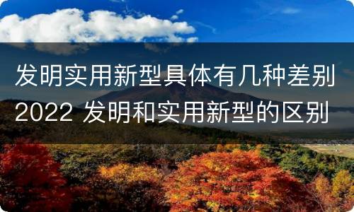 发明实用新型具体有几种差别2022 发明和实用新型的区别