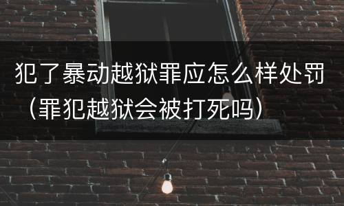 犯了暴动越狱罪应怎么样处罚（罪犯越狱会被打死吗）