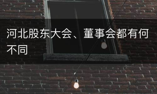 河北股东大会、董事会都有何不同