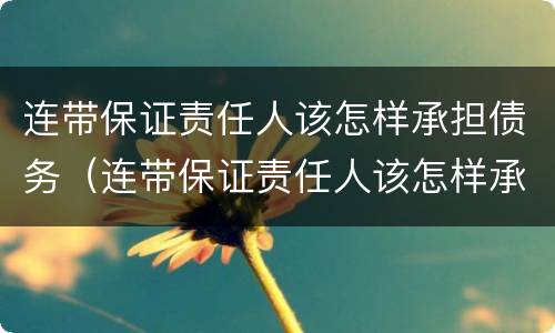 连带保证责任人该怎样承担债务（连带保证责任人该怎样承担债务呢）