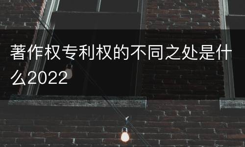 著作权专利权的不同之处是什么2022