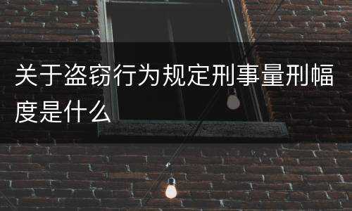 关于盗窃行为规定刑事量刑幅度是什么