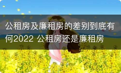 公租房及廉租房的差别到底有何2022 公租房还是廉租房
