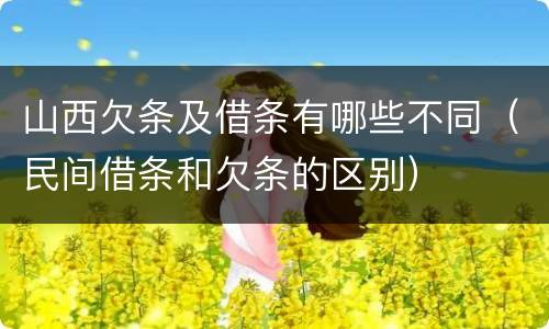 山西欠条及借条有哪些不同（民间借条和欠条的区别）